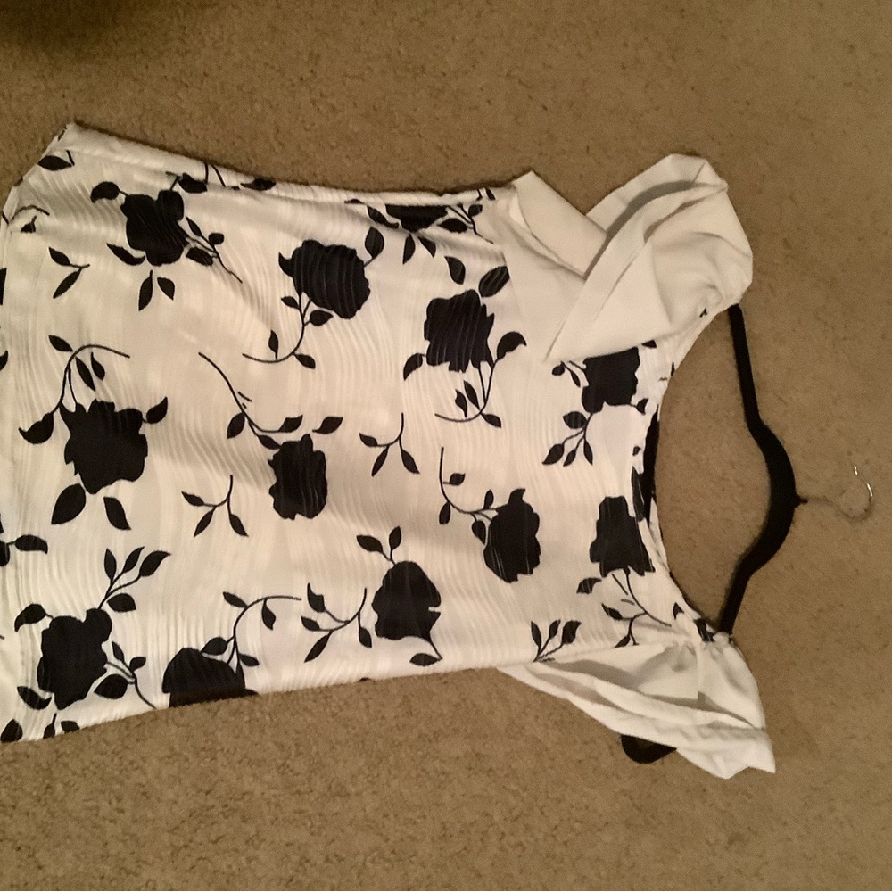 White and Black Floral Dress